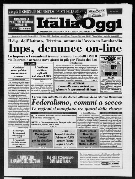 Italia oggi : quotidiano di economia finanza e politica